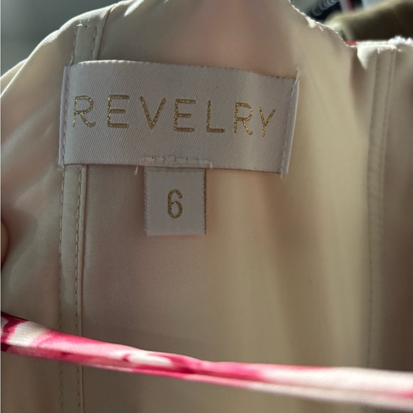 Revelry Poppy Chiffon Floral Print Tiered Dress in Hot Pink Garden - Picture 6 of 6